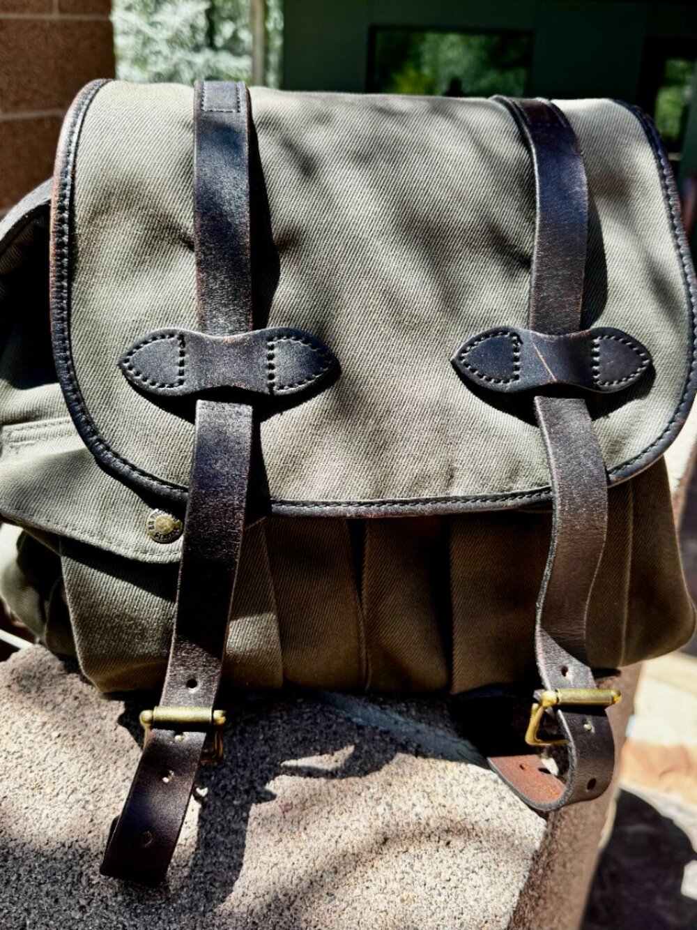 Filson Rucksack, Rugged Twill/Bridle Leather, Otter Green, Excellent Condition